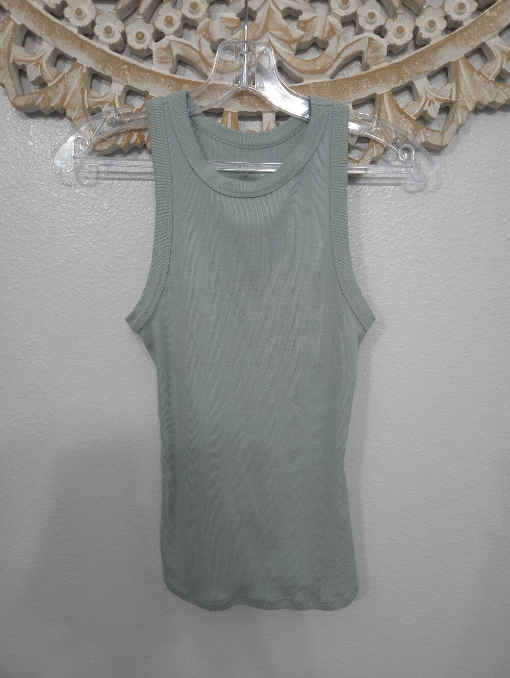 A New Day Ribbed Tank Top -Mint - Picture 3 of 7